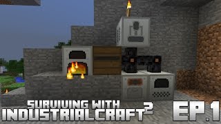 Surviving With IndustrialCraft 2  Ep1  Basic Power amp Machines [upl. by Leunas]