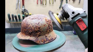 Rusty German Helmet Preservation  M35 SE62 [upl. by Aneerak]