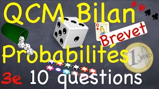 QCM BILAN PROBABILITES  10 questions  Niveau Brevet  Troisième [upl. by Nilved]