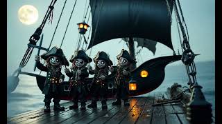 Adorable Pirate Dance on the Haunted Ship  Cute Halloween Window Projection [upl. by Alage]