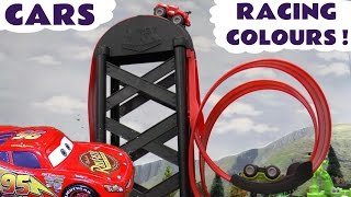 Toy Cars Colorful Racing Challenge With Lightning McQueen [upl. by Ilowell]