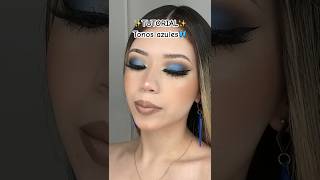 Tutorial‼️ Maquillaje sencillo en tonos azules🦋tutorial makeup foryou viral makeuptutorial fy [upl. by Eyot]