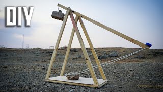 Build a Mini Trebuchet at Home Easy DIY Trebuchet [upl. by Walford565]