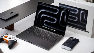 MacBook Pro M3 MAX UNBOXING and Setup  SPACE BLACK [upl. by Riatsala]