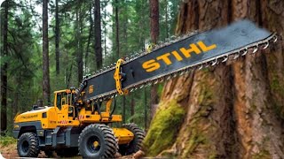 Extreme Chainsaw Machines  The Most Dangerous and Fastest TreeCutting Equipment 1 [upl. by Gonta968]