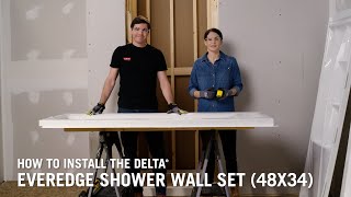 How to Install the Delta® EverEdge Shower Wall Set 48x34 [upl. by Ykcim]