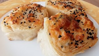 Peynirli Dilim Börek Cheesy Puff Pastry Rolls [upl. by Airbma527]