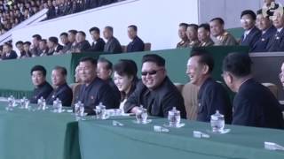 Kim Jongun watches North Korea football match in Pyongyang [upl. by Eiznekam]