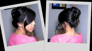 30 Second Chopstick Updo Great for thick hair [upl. by Rakabuba]