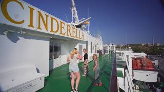 Sweden Stockholm boarding cruise ship Cinderella to Mariehamn [upl. by Annuaerb]