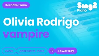 Olivia Rodrigo  vampire Lower Key Karaoke Piano [upl. by Icken]