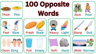 100 Opposite Words For Everyday Life  Antonyms In English  kidslearning classroomlanguage [upl. by Suiradel787]