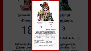 Today Tamil Calendar l Rasi palan l November 18 2024 l tamilcalendar tamilcalendar2024 [upl. by Abigael]