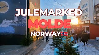 Molde Norway Christmas market walking tour 4K [upl. by Deegan]