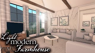 Affordable Light Modern Farmhouse NO LARGE PLOT  Bloxburg Farmhouse Speed Build [upl. by Pavia594]