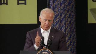 quotWe are Here to Helpquot  Vice President Joe Biden Speech at Sendai Airport [upl. by Akenom]