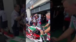 Johann Zarco returning to the box after practice 🏍️  ©️LCR MotoGP AragonGP [upl. by Jesher]