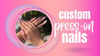 Custom PressOn Nails  Fall Nail Art Tutorial [upl. by Basham]