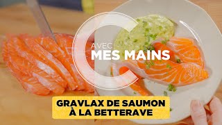 Gravlax de saumon à la betterave [upl. by Lois783]