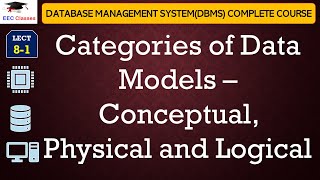 L81 Categories of Data Models – Conceptual Physical and Logical  Database Management System [upl. by Theran]