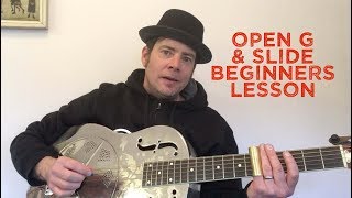 Open G Slide amp Guitar Beginners Lesson [upl. by Drahnreb]