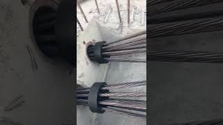 Tensioning process of bridge steel strands [upl. by Nniroc662]