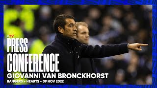 PRESS CONFERENCE  Giovanni van Bronckhorst  Rangers 10 Hearts [upl. by Alahc]