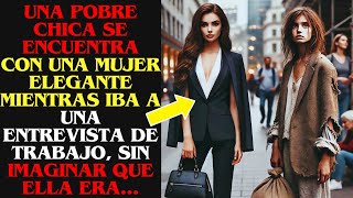 Una Chica Pobre Salva a una Mujer Camino a una Entrevista de Trabajo ¡La Historia Que No Creerás [upl. by Eelnayr]