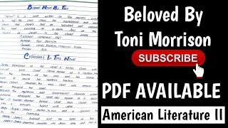 Beloved Novel By Toni Morrison  All Important questions [upl. by Adaran588]