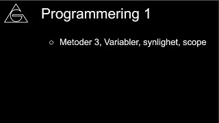 Metoder 3 Variabler synlighet scope [upl. by Notsrik]