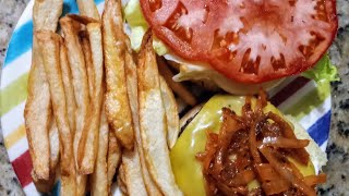 Homemade French Fries with Cheeseburgerfood fries potato potatoesfries potatorecipes potatoes [upl. by Oibaf9]