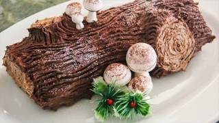 Christmas Yule Log Cake Recipe [upl. by Imaj606]