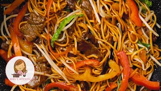 Beef Steak Chow Mein  Beef StirFry Noodle [upl. by Enelyaj]