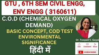 Chemical Oxygen Demand हिंदी में Basics Testing Methods and Environmental Significance gtuexam [upl. by Magulac]