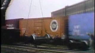 The Boston and Maine freight yard and Andover St crossing in Lawrence MA ca1962 [upl. by Goulder]