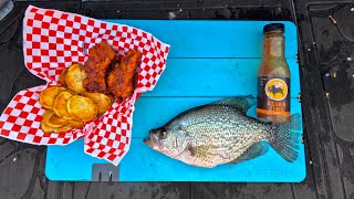 Catch n Cook Crappie Fish n Chips on the Boat [upl. by Anitniuq]