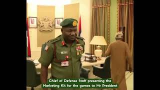 The Chief of Defense Staff presenting the AMGA Marketing Kit to Mr President [upl. by Eimiaj]