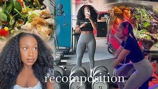 body recomposition how im losing fat and gaining muscle  workout tips what i eat in a day [upl. by Yoshio549]