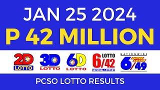 Lotto Result January 25 2024 9pm PCSO [upl. by Nylloh64]