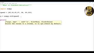 Machine Learning Tutorial of How to Create Standard Deviation using the NumPy std method in Python [upl. by Nilat988]