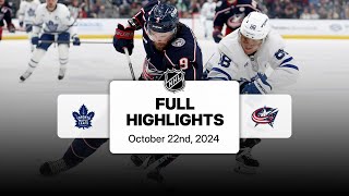 Maple Leafs at Blue Jackets  October 22 2024  NHL Full Game Highlights [upl. by Areid678]