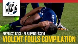 River X Boca  Violent Fouls Compilation  El Superclásico  Copa Sudamericana 2014 [upl. by Anrahc]