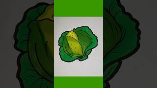 How to draw a Cabbage 🥬 winter vegetablesdrawing shorts youtubeshorts [upl. by Nagel]