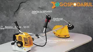 MOTOCOASA PE BENZINA R5500 ROTOR 47 CP  5500W 52 CM³ 10000RPM [upl. by Einned]