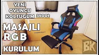 YENİ ALDIĞIM FP Masajlı OYUNCU KOLTUĞU  RGBli [upl. by Ydarg552]