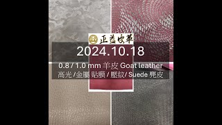 20241018 08  10 mm 羊皮 Goat leather 高光 金屬 貼膜  壓紋 Suede 麂皮 有字幕 [upl. by Saxet]