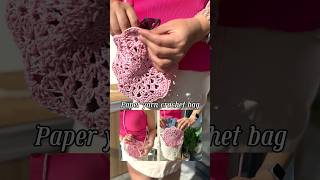 Paper yarn crochet bag 💝crochet crochetdesign crocheting [upl. by Nissie]