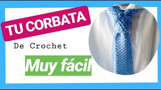 Como tejer CORBATA de CROCHET 👔  Tutorial PASO a PASO [upl. by Nodnek]