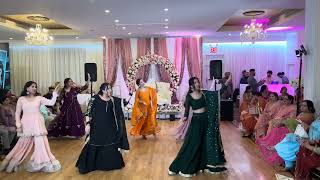 SURPRISE PUNJABI ENGAGEMENT DANCE PERFORMANCE BY BRIDE amp SISTERS [upl. by Conall]