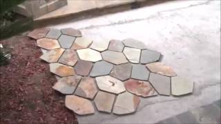 How To Install Flagstone  Americas Stone Company  Meshed Flagstone Installation [upl. by Levon]